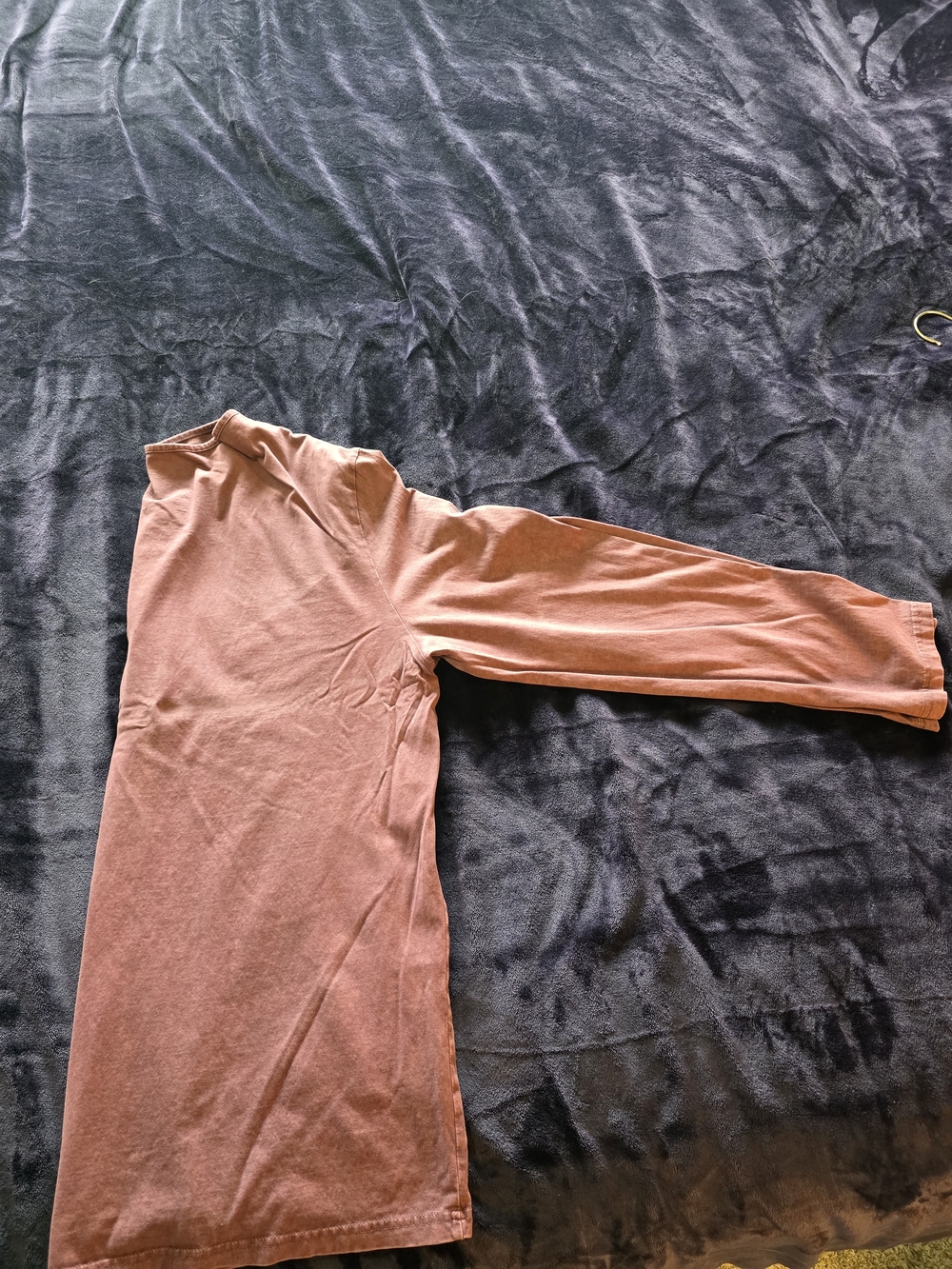 Men's XXL Long Sleeve Henley Shirt – Light Burgundy | Soft Vintage Wash